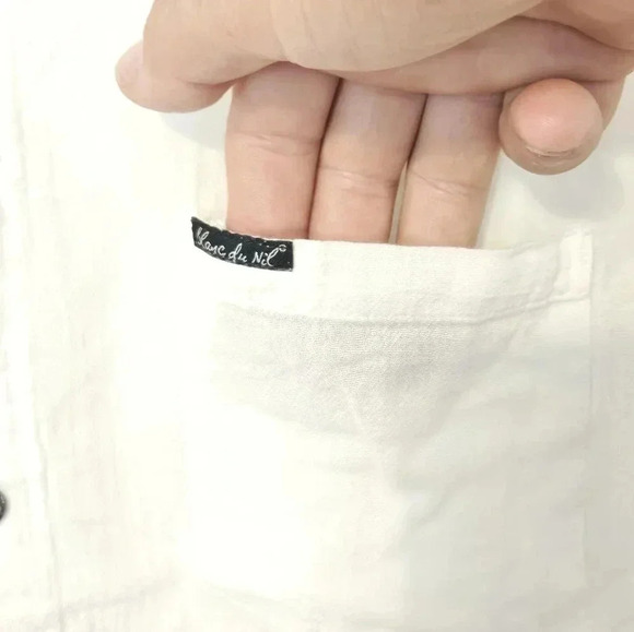 Blanc du Nil Short Sleeve Button Down 💯 Cotton - Picture 6 of 9